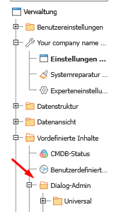 Dialog-Admin in Administration